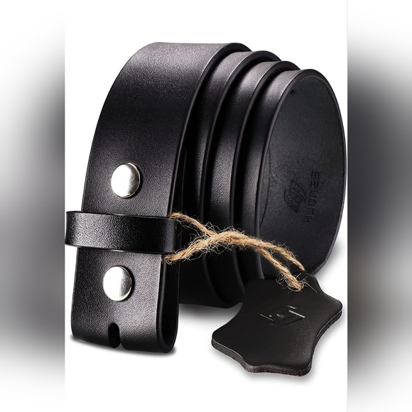 Accessories New Mens Leather Belt Replacement Belt Strap With Silver